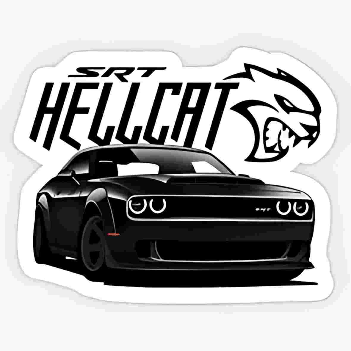Highfive 3x3 inches SRT Hellcat Mustang Sticker self adhesive